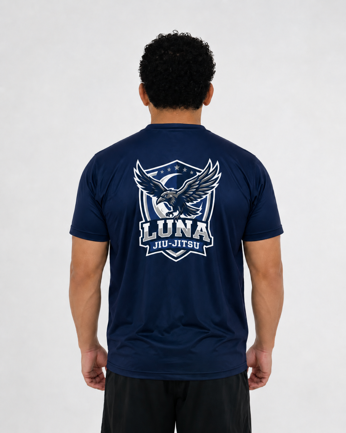 camiseta luna basica azul escuro costas
