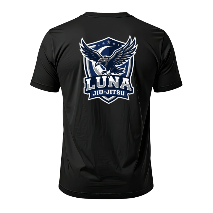 camiseta luna basica preta costas mockup